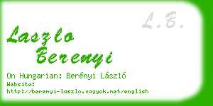 laszlo berenyi business card