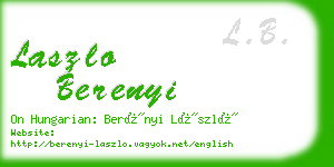 laszlo berenyi business card